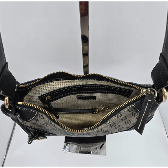 Dooney & Bourke Satchel Signature Pattern Gray Black H4 546786 11" x 4" x 5" - Picture 5 of 16